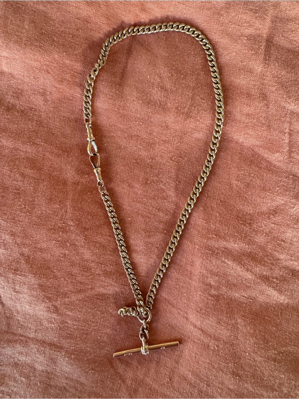 Antique 9ct solid gold Albert watch chain